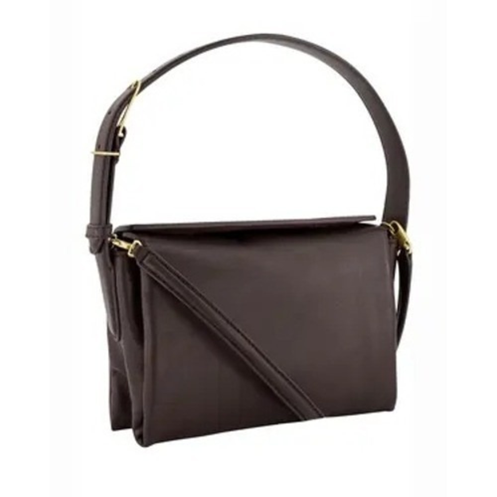 BNWT Vince Sidney Cacao Brown Leather & Gold Hardware Handbag, Reg $348 - Picture 2 of 6